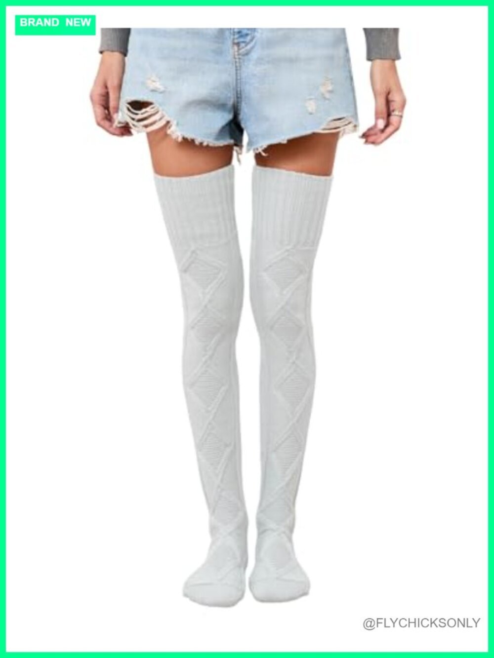 Cable Knit Thigh High Socks Winter Boot Stockings Extra Long Over Knee Leg